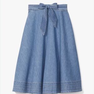 Kate Spade Mainline Chambray Midi Skirt NWT Size 10